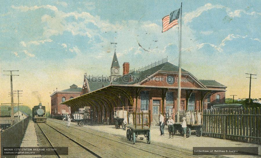 Postcard: New York, New Haven & Hartford Railroad Station, Woonsocket, Rhode Island